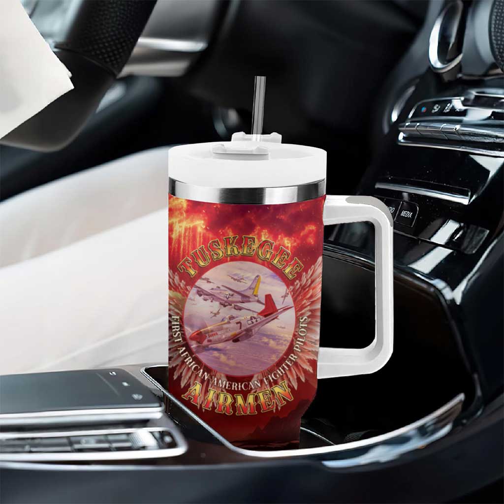 Red Tails Tuskegee Airmen Tumbler With Handle Honoring The Legend