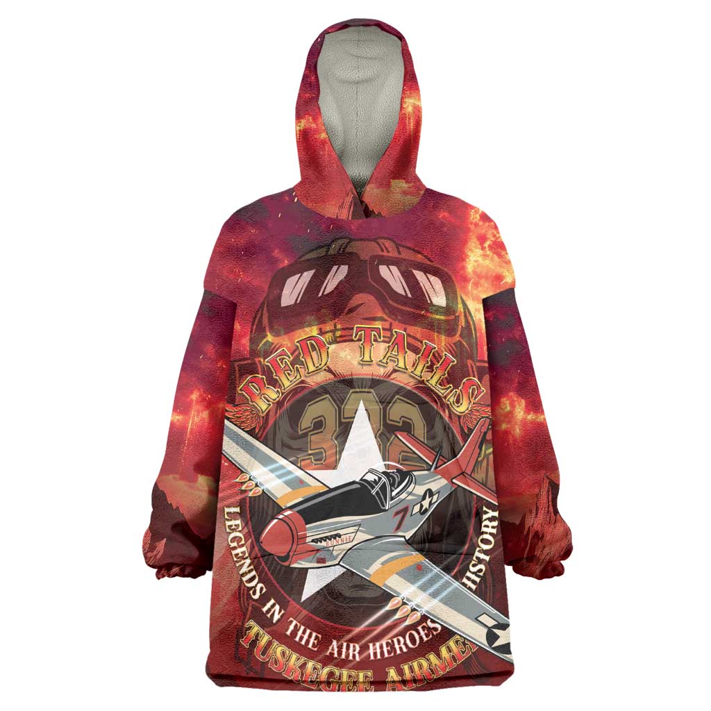 Red Tails Tuskegee Airmen Wearable Blanket Hoodie Honoring The Legend
