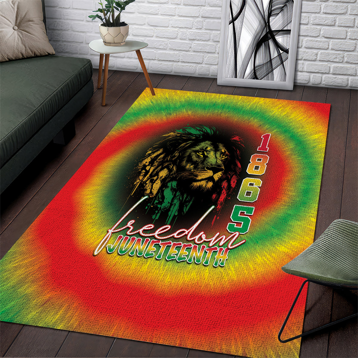 Juneteenth Freedom Day Area Rug Reggae Tie Dye Style LT05 - Wonder Print Shop