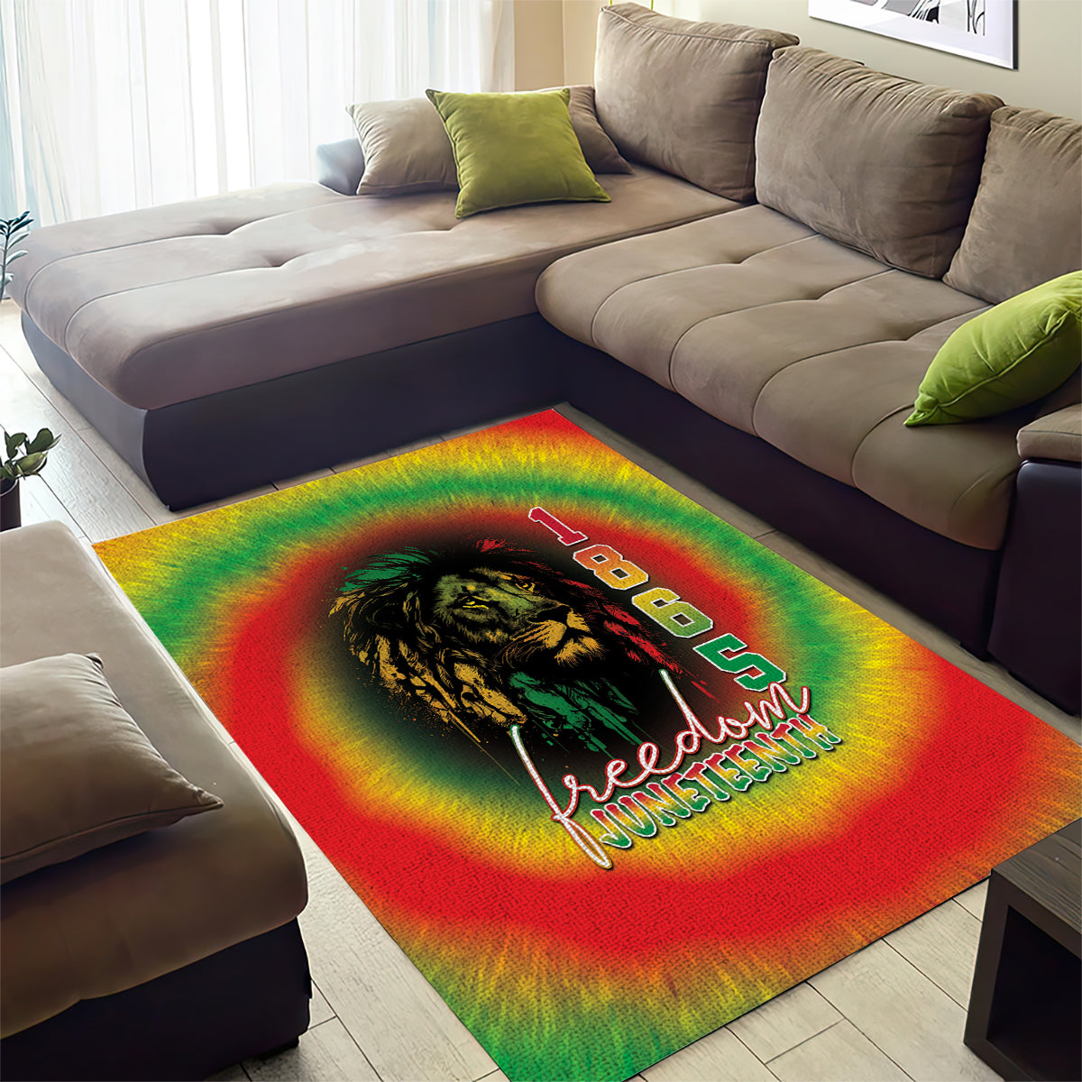 Juneteenth Freedom Day Area Rug Reggae Tie Dye Style LT05 - Wonder Print Shop
