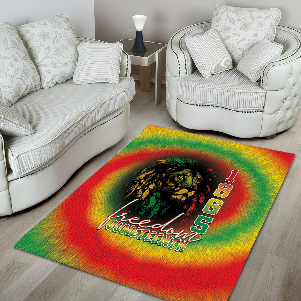 Juneteenth Freedom Day Area Rug Reggae Tie Dye Style LT05 - Wonder Print Shop