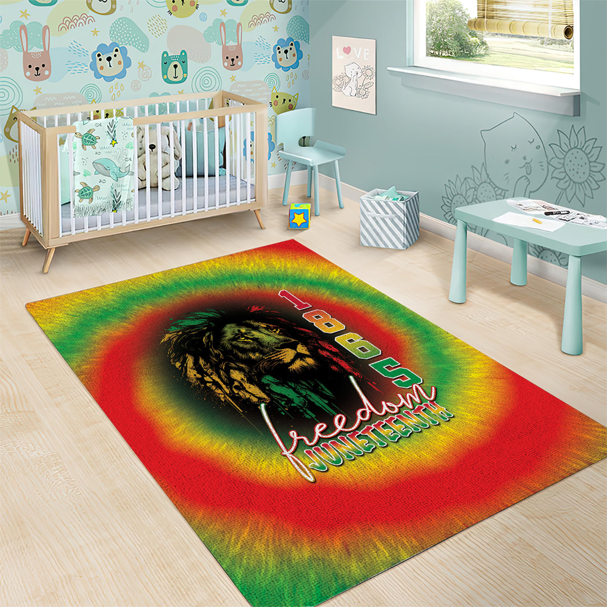 Juneteenth Freedom Day Area Rug Reggae Tie Dye Style LT05 - Wonder Print Shop