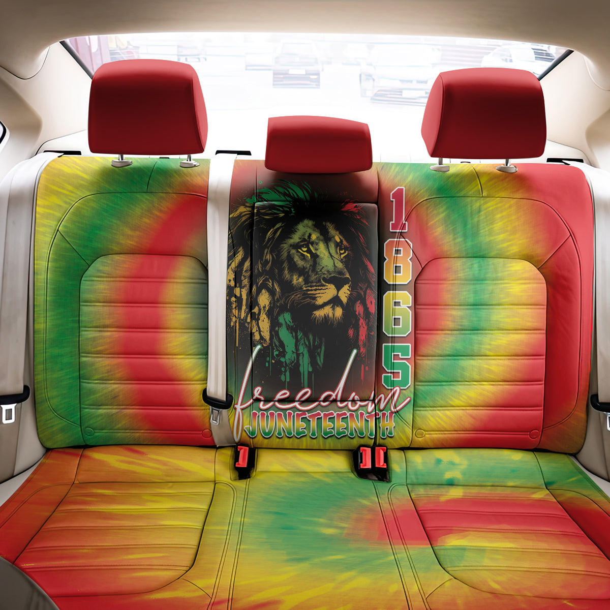 Juneteenth Freedom Day Back Car Seat Cover Reggae Tie Dye Style LT05 - Wonder Print Shop