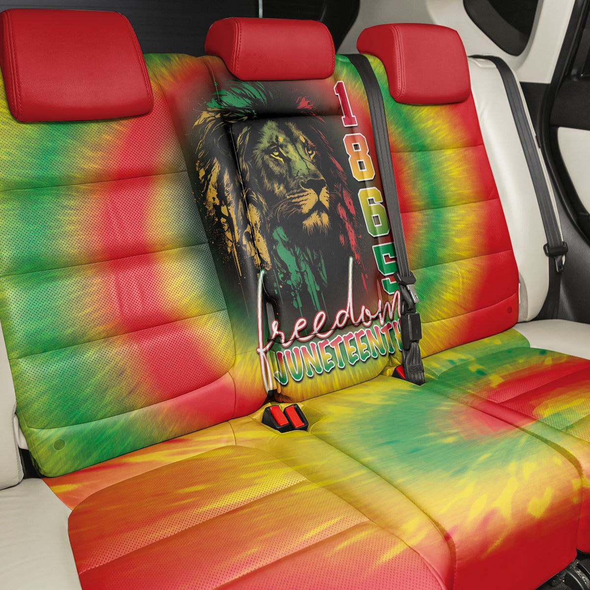 Juneteenth Freedom Day Back Car Seat Cover Reggae Tie Dye Style LT05 - Wonder Print Shop