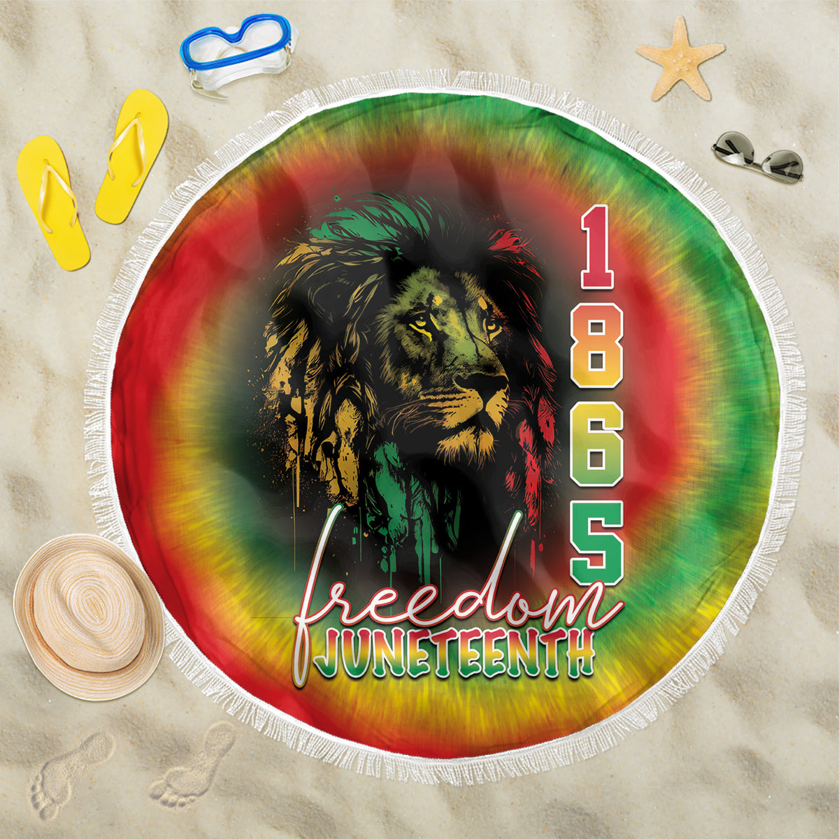 Juneteenth Freedom Day Beach Blanket Reggae Tie Dye Style LT05 - Wonder Print Shop