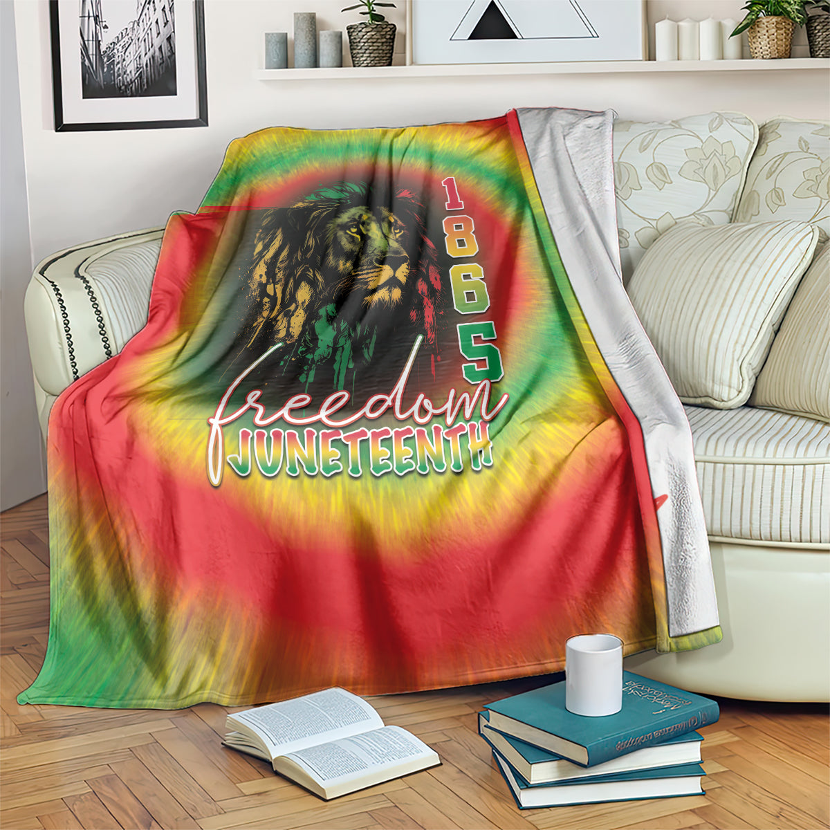 Juneteenth Freedom Day Blanket Reggae Tie Dye Style