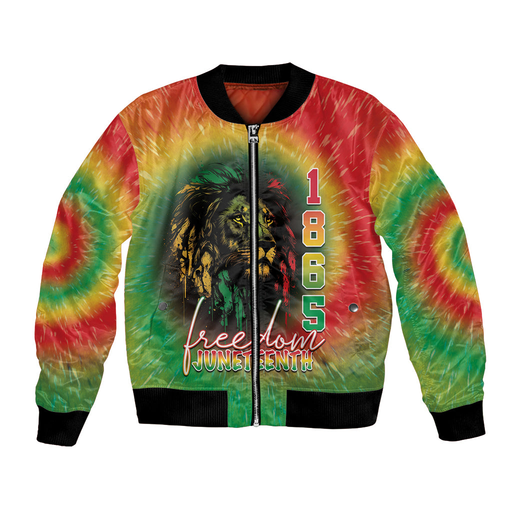 Juneteenth Freedom Day Bomber Jacket Reggae Tie Dye Style LT05 - Wonder Print Shop