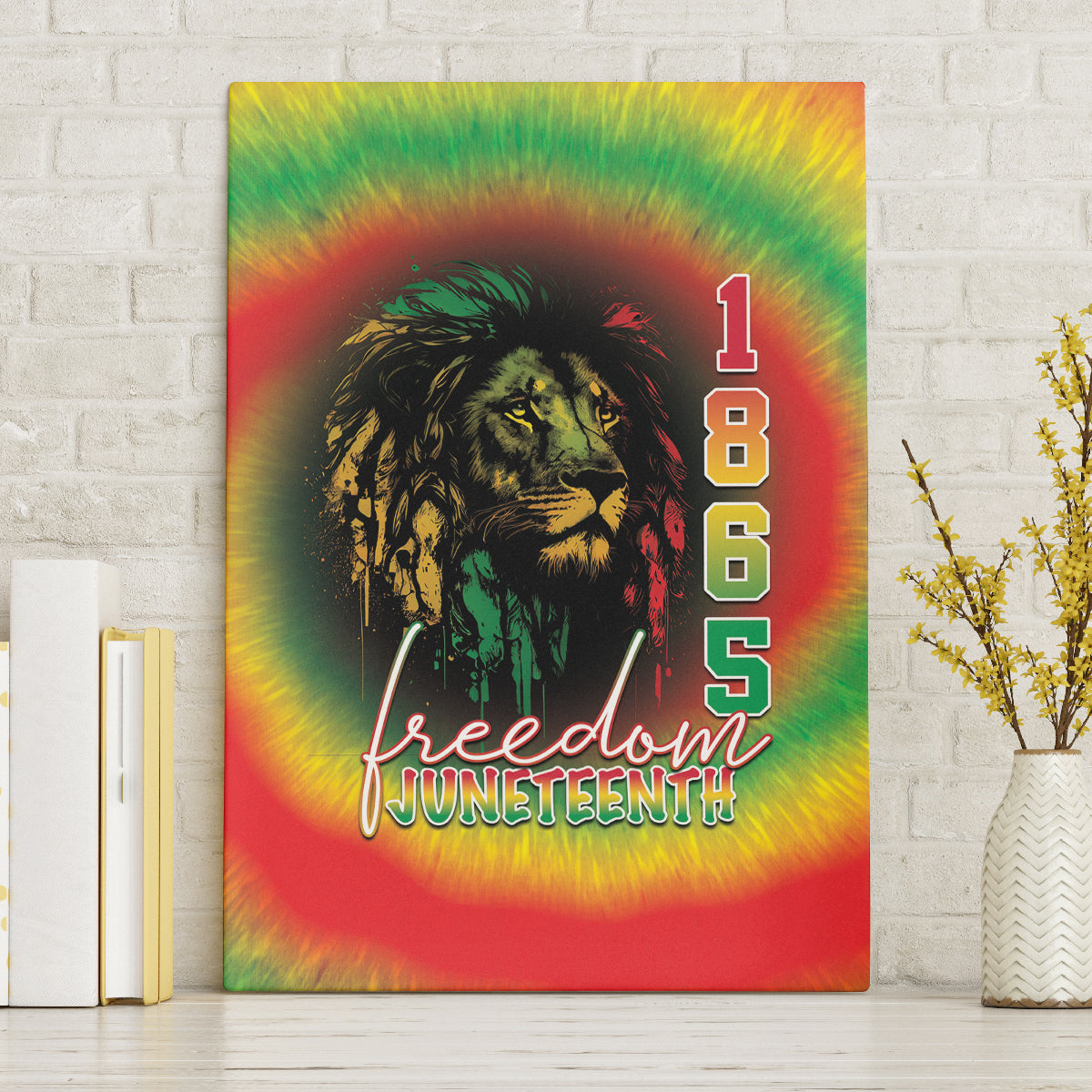 Juneteenth Freedom Day Canvas Wall Art Reggae Tie Dye Style LT05 - Wonder Print Shop