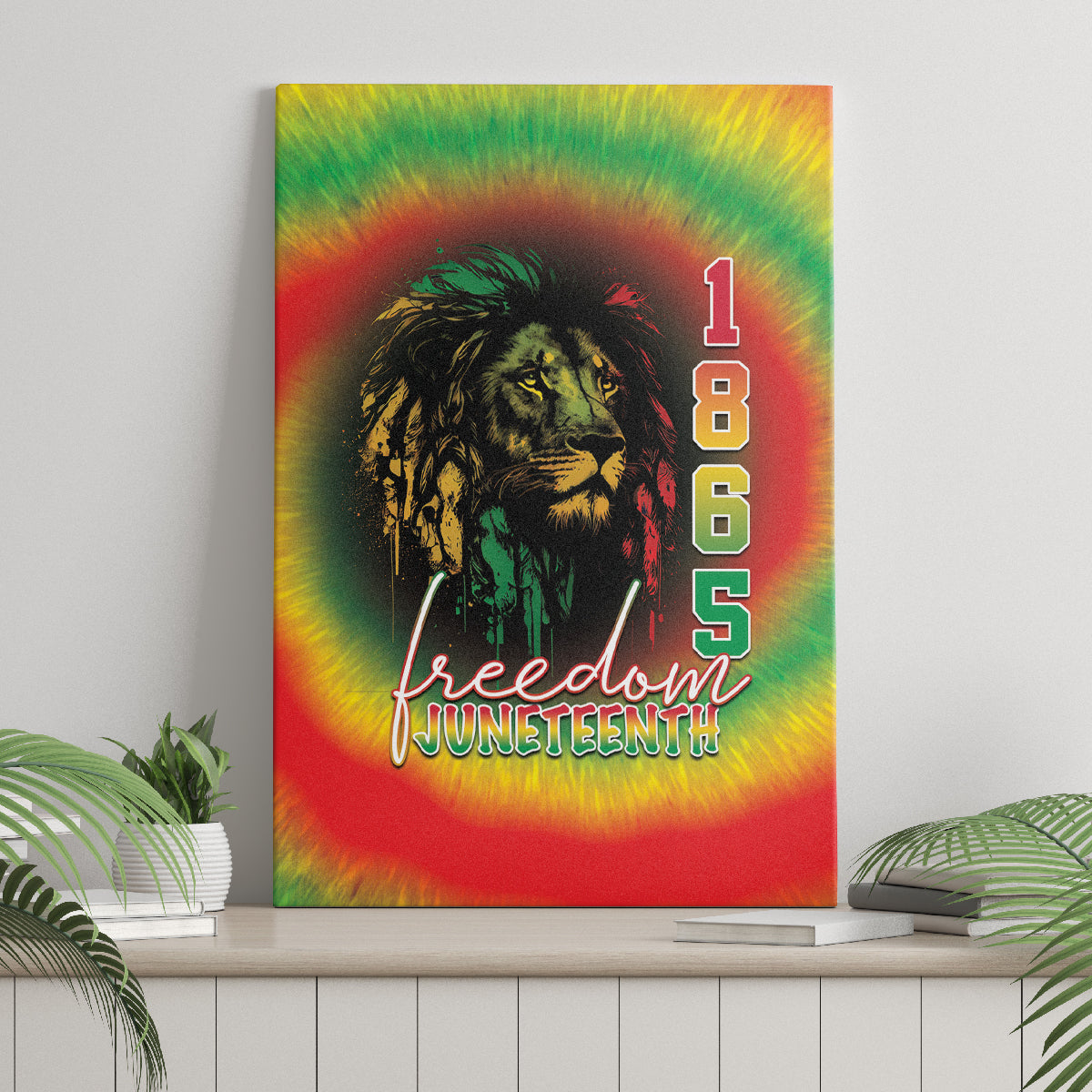 Juneteenth Freedom Day Canvas Wall Art Reggae Tie Dye Style LT05 - Wonder Print Shop