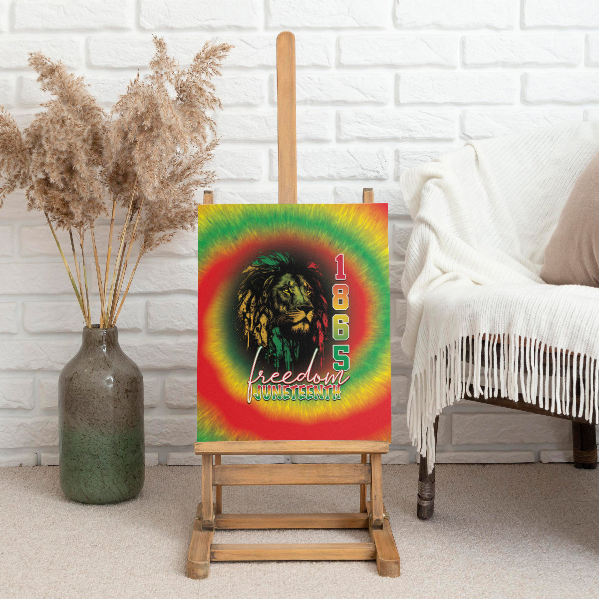 Juneteenth Freedom Day Canvas Wall Art Reggae Tie Dye Style LT05 - Wonder Print Shop