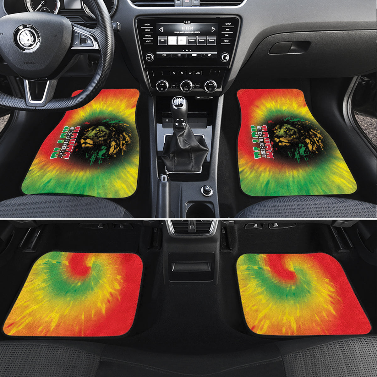 Juneteenth Freedom Day Car Mats Reggae Tie Dye Style LT05 - Wonder Print Shop