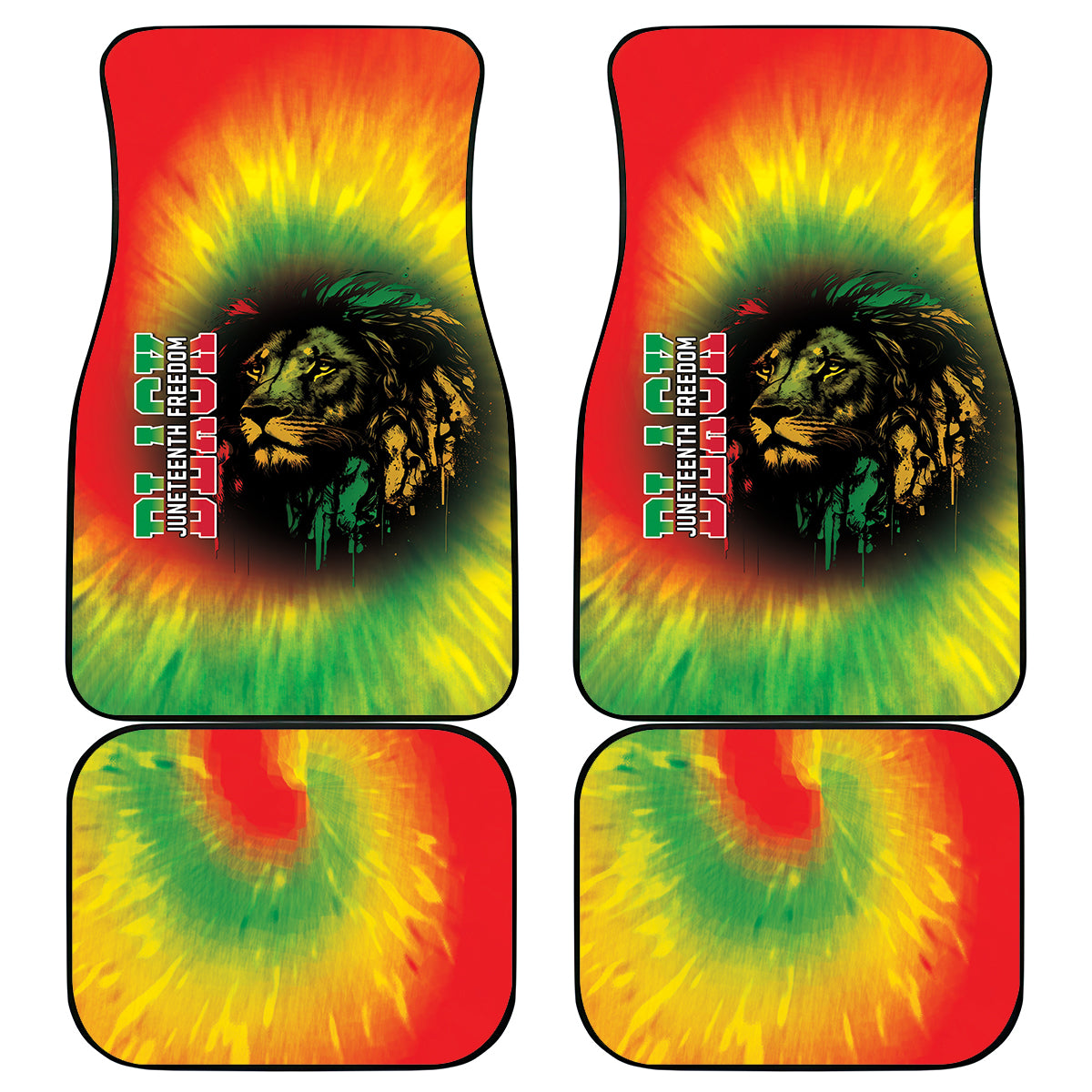 Juneteenth Freedom Day Car Mats Reggae Tie Dye Style LT05 - Wonder Print Shop