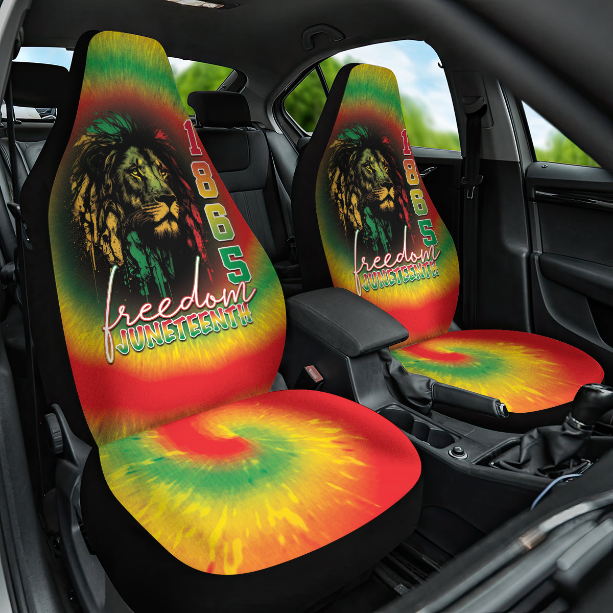 Juneteenth Freedom Day Car Seat Cover Reggae Tie Dye Style LT05 - Wonder Print Shop