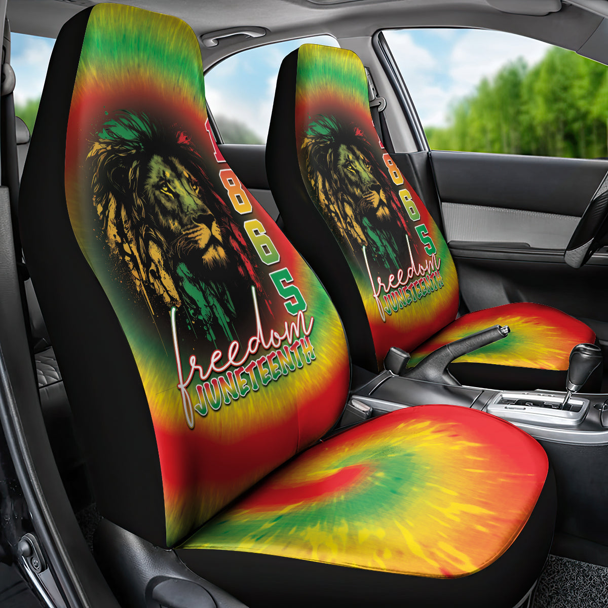 Juneteenth Freedom Day Car Seat Cover Reggae Tie Dye Style LT05 - Wonder Print Shop