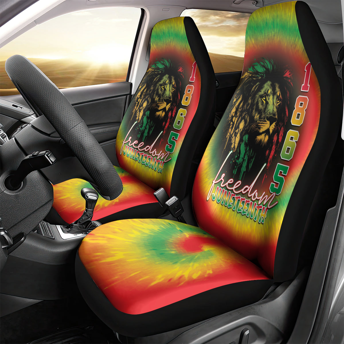 Juneteenth Freedom Day Car Seat Cover Reggae Tie Dye Style LT05 - Wonder Print Shop