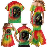 Juneteenth Freedom Day Family Matching Mermaid Dress and Hawaiian Shirt Reggae Tie Dye Style LT05 - Wonder Print Shop