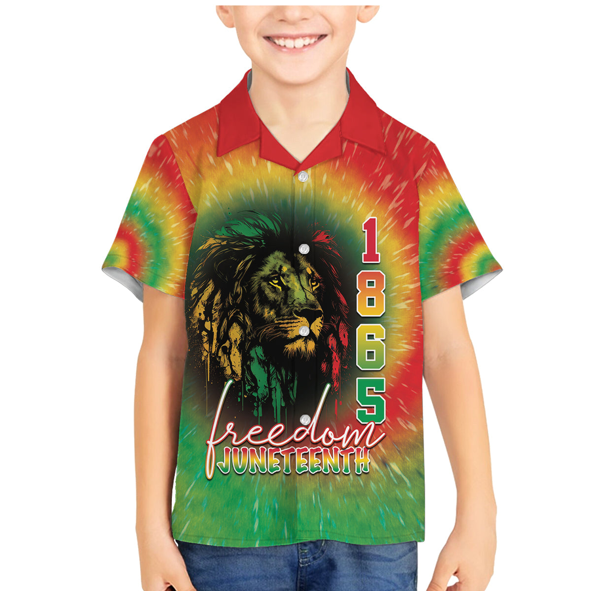 Juneteenth Freedom Day Family Matching Mermaid Dress and Hawaiian Shirt Reggae Tie Dye Style LT05 - Wonder Print Shop
