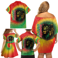 Juneteenth Freedom Day Family Matching Off Shoulder Short Dress and Hawaiian Shirt Reggae Tie Dye Style LT05 - Wonder Print Shop