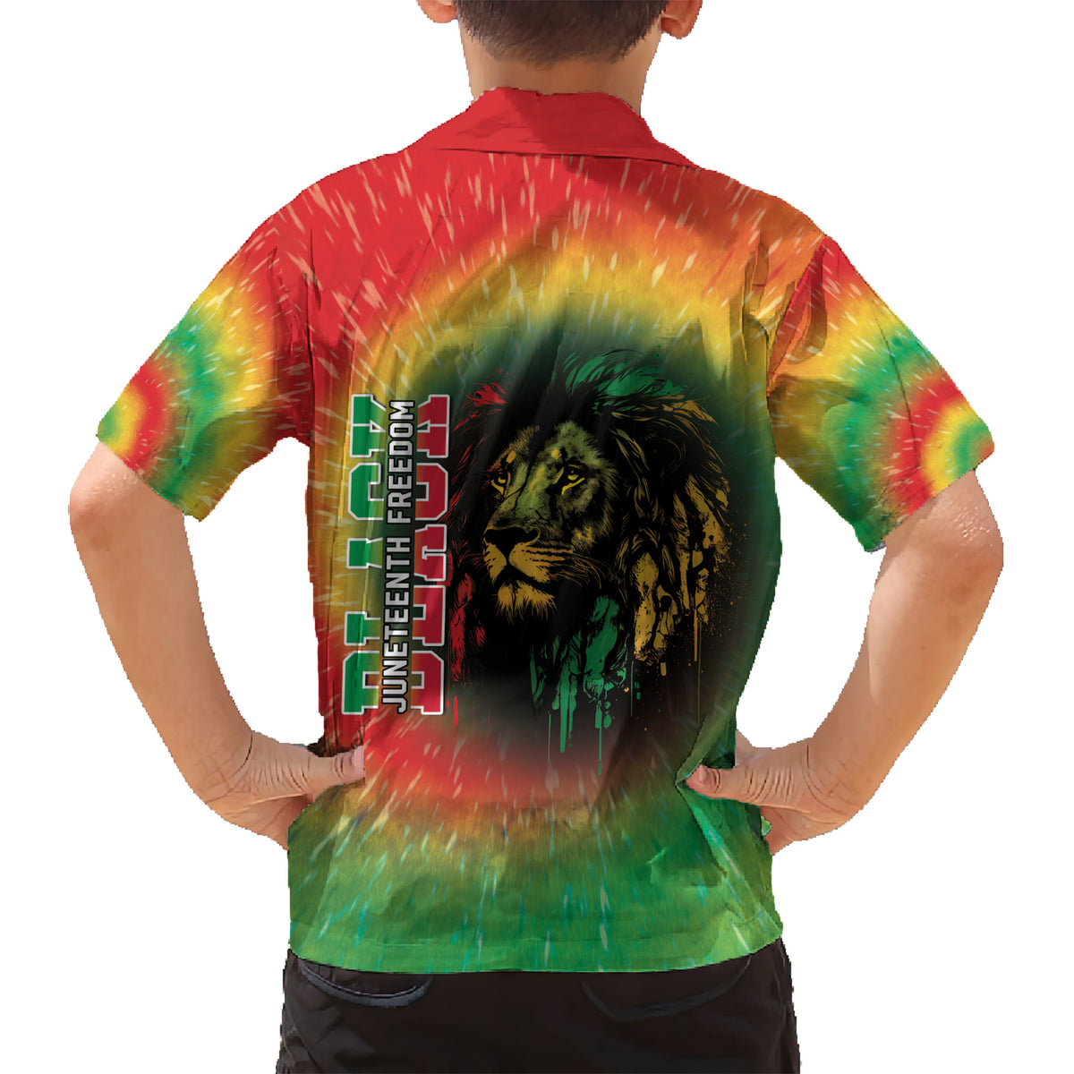 Juneteenth Freedom Day Family Matching Short Sleeve Bodycon Dress and Hawaiian Shirt Reggae Tie Dye Style LT05 - Wonder Print Shop