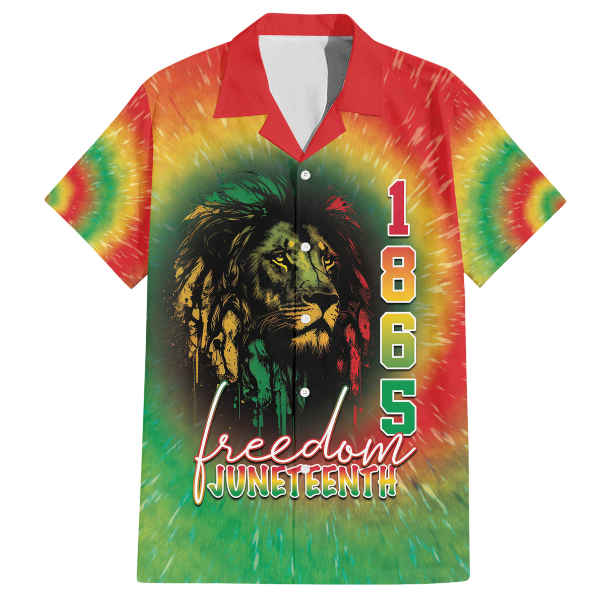 Juneteenth Freedom Day Family Matching Short Sleeve Bodycon Dress and Hawaiian Shirt Reggae Tie Dye Style LT05 - Wonder Print Shop