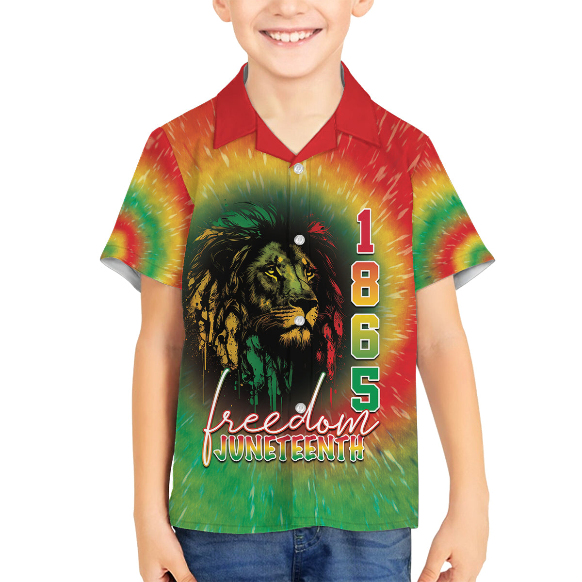 Juneteenth Freedom Day Family Matching Tank Maxi Dress and Hawaiian Shirt Reggae Tie Dye Style LT05 - Wonder Print Shop