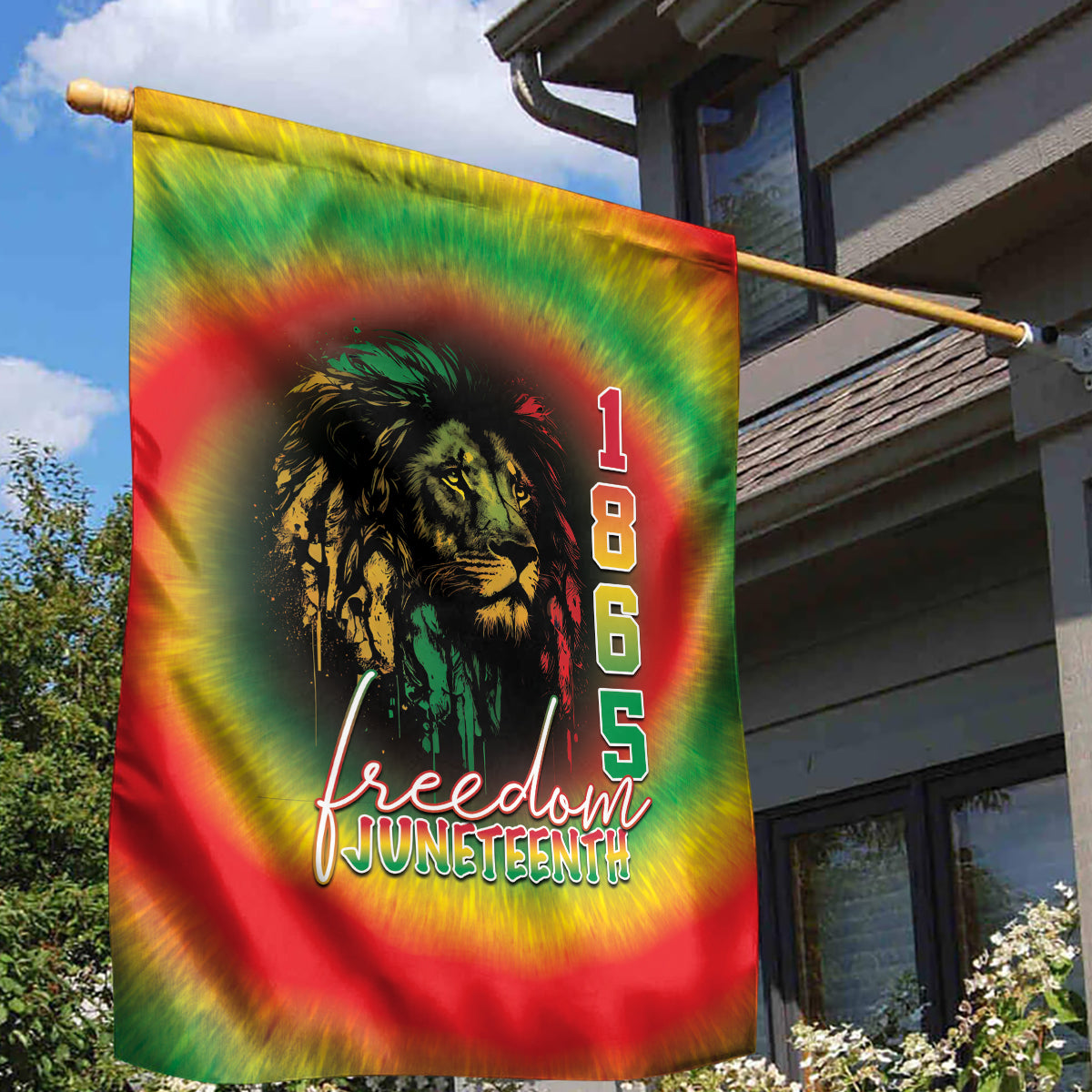 Juneteenth Freedom Day Garden Flag Reggae Tie Dye Style LT05 - Wonder Print Shop