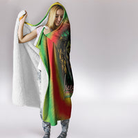 Juneteenth Freedom Day Hooded Blanket Reggae Tie Dye Style
