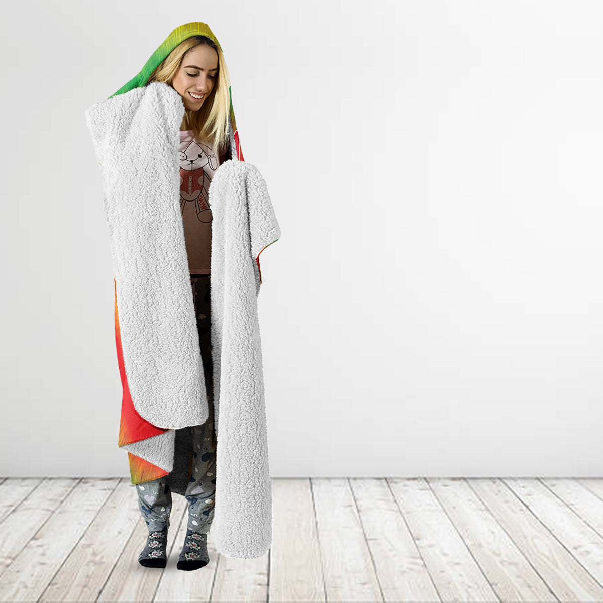 Juneteenth Freedom Day Hooded Blanket Reggae Tie Dye Style