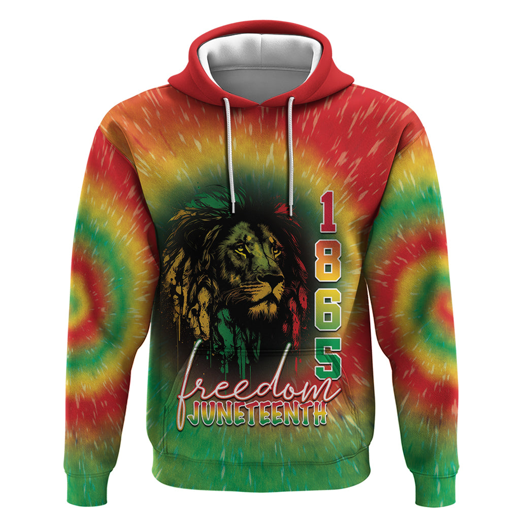 Juneteenth Freedom Day Hoodie Reggae Tie Dye Style LT05 - Wonder Print Shop