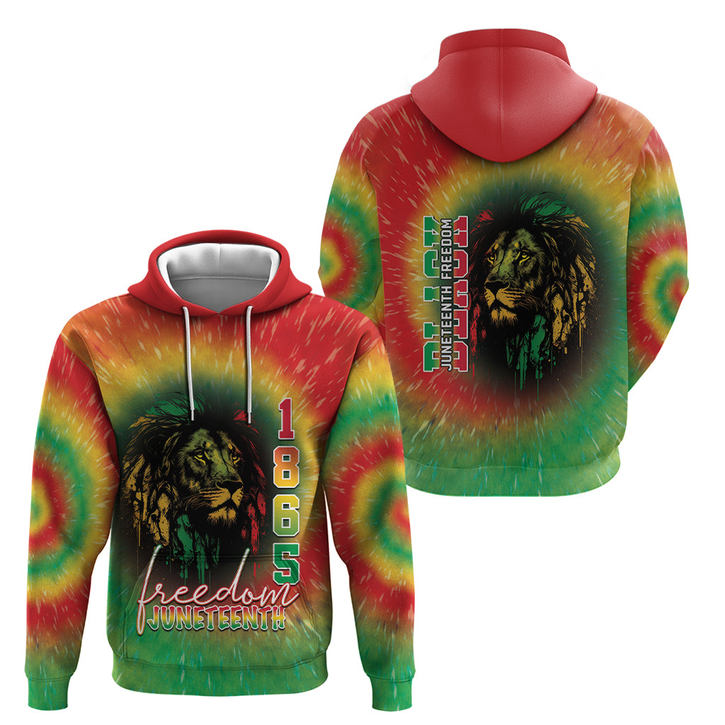Juneteenth Freedom Day Hoodie Reggae Tie Dye Style LT05 - Wonder Print Shop