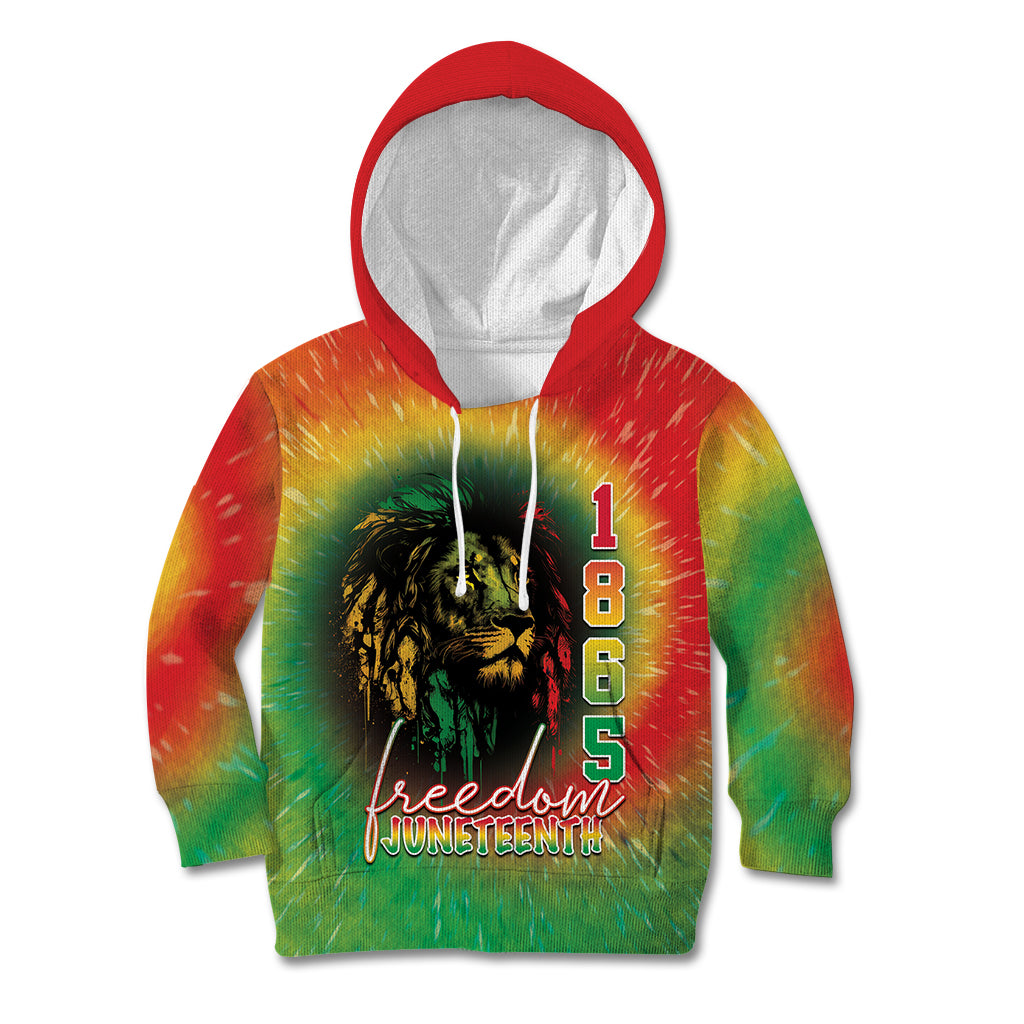 Juneteenth Freedom Day Kid Hoodie Reggae Tie Dye Style LT05 - Wonder Print Shop