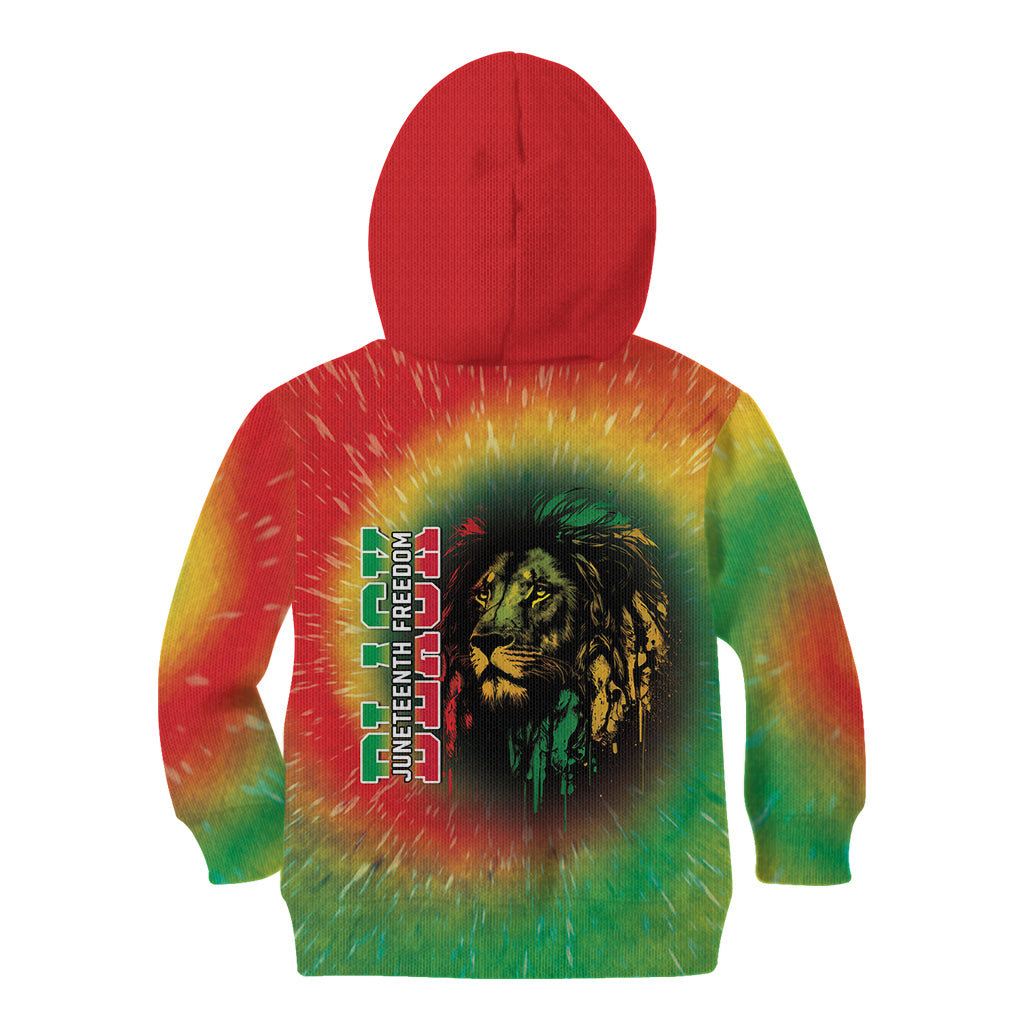 Juneteenth Freedom Day Kid Hoodie Reggae Tie Dye Style LT05 - Wonder Print Shop