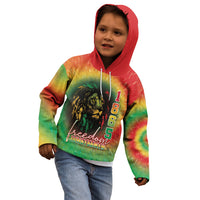 Juneteenth Freedom Day Kid Hoodie Reggae Tie Dye Style LT05 - Wonder Print Shop