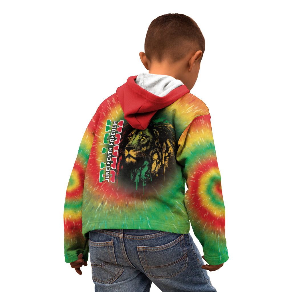 Juneteenth Freedom Day Kid Hoodie Reggae Tie Dye Style LT05 - Wonder Print Shop