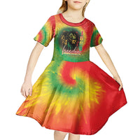 Juneteenth Freedom Day Kid Short Sleeve Dress Reggae Tie Dye Style LT05 - Wonder Print Shop
