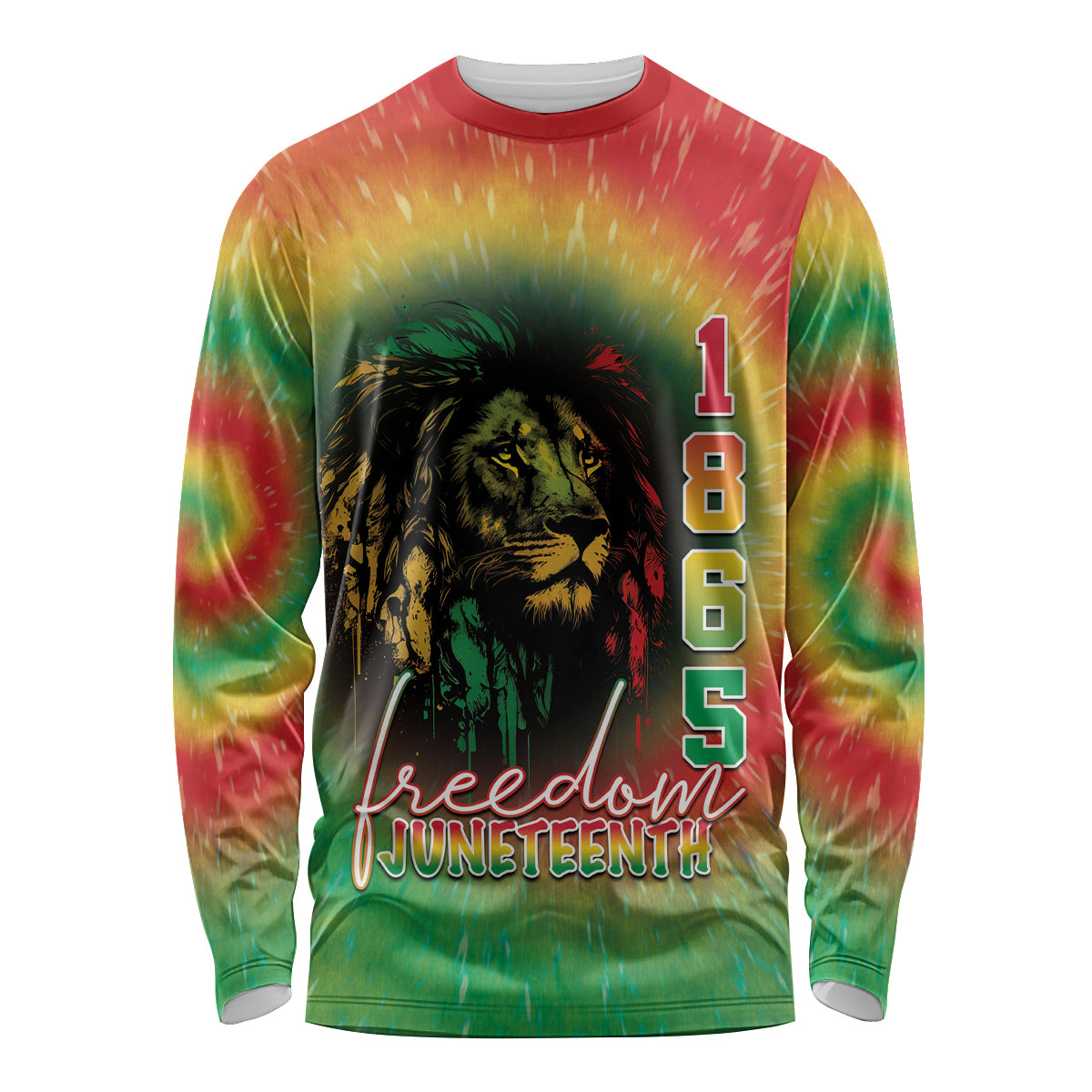 Juneteenth Freedom Day Long Sleeve Shirt Reggae Tie Dye Style LT05 - Wonder Print Shop