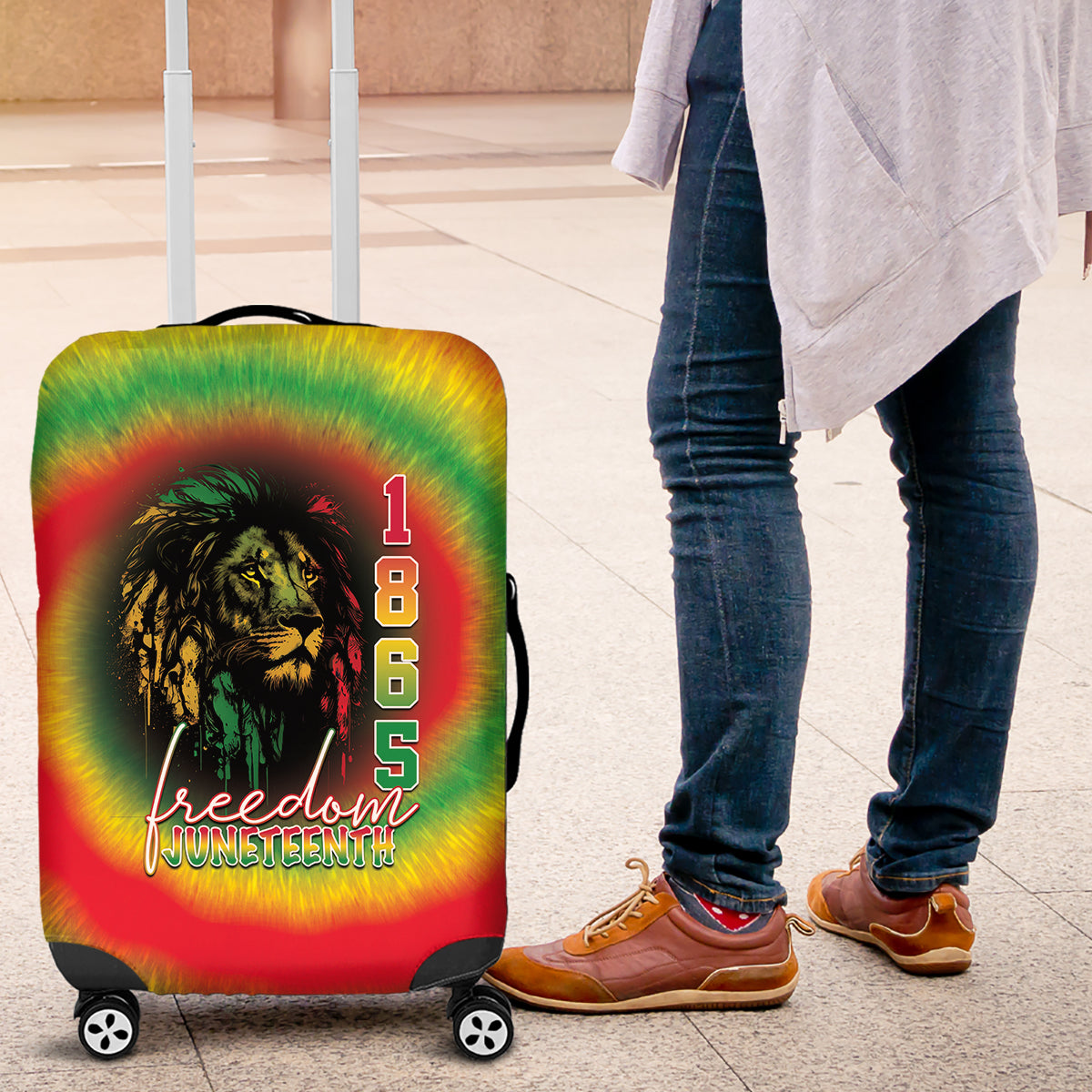 Juneteenth Freedom Day Luggage Cover Reggae Tie Dye Style LT05 - Wonder Print Shop