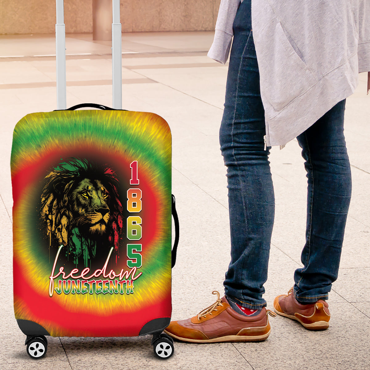 Juneteenth Freedom Day Luggage Cover Reggae Tie Dye Style