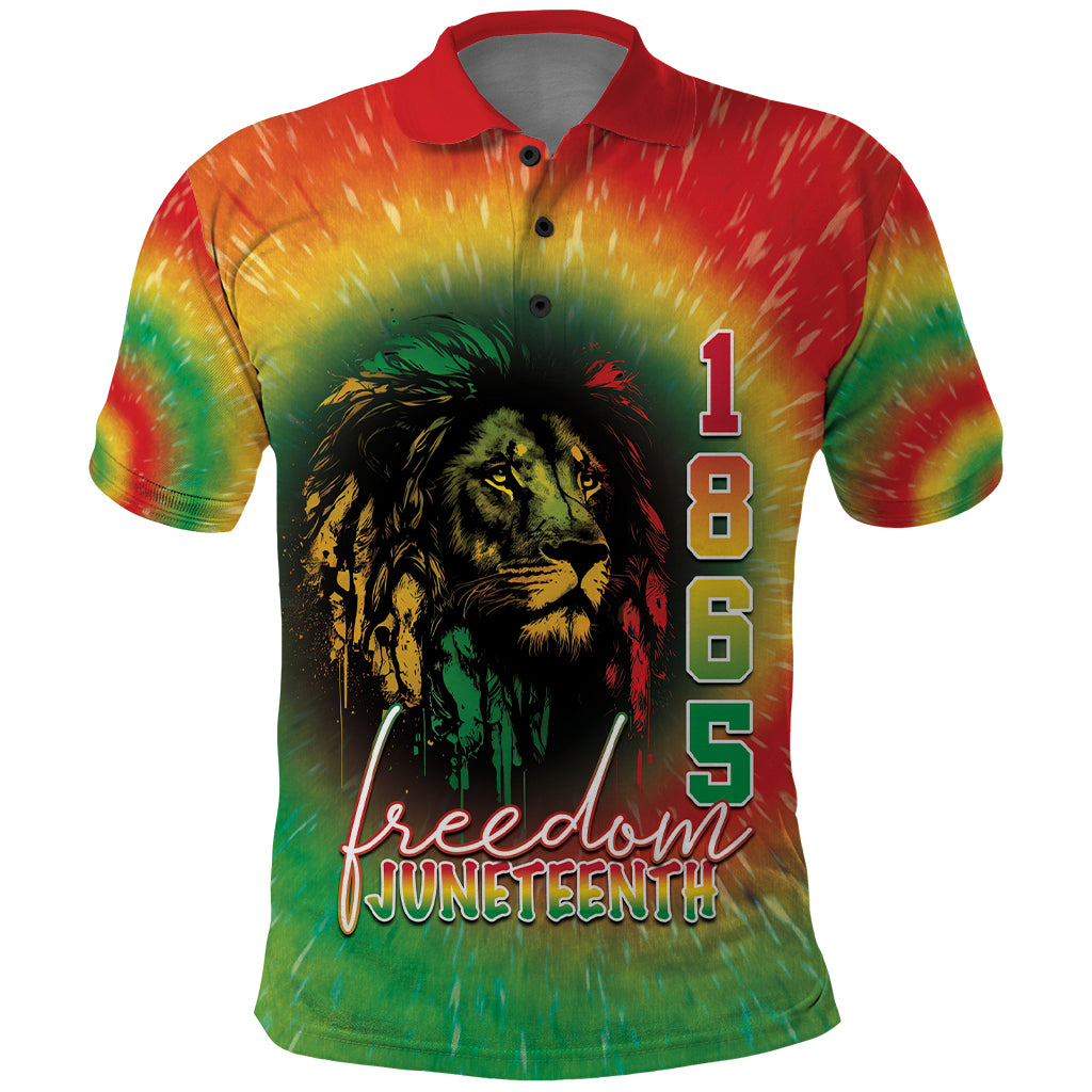 Juneteenth Freedom Day Polo Shirt Reggae Tie Dye Style LT05 - Wonder Print Shop