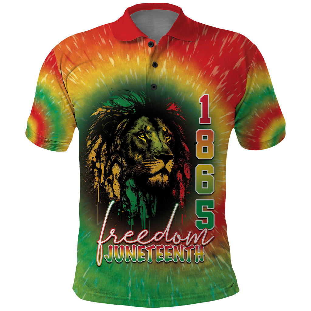 Juneteenth Freedom Day Polo Shirt Reggae Tie Dye Style
