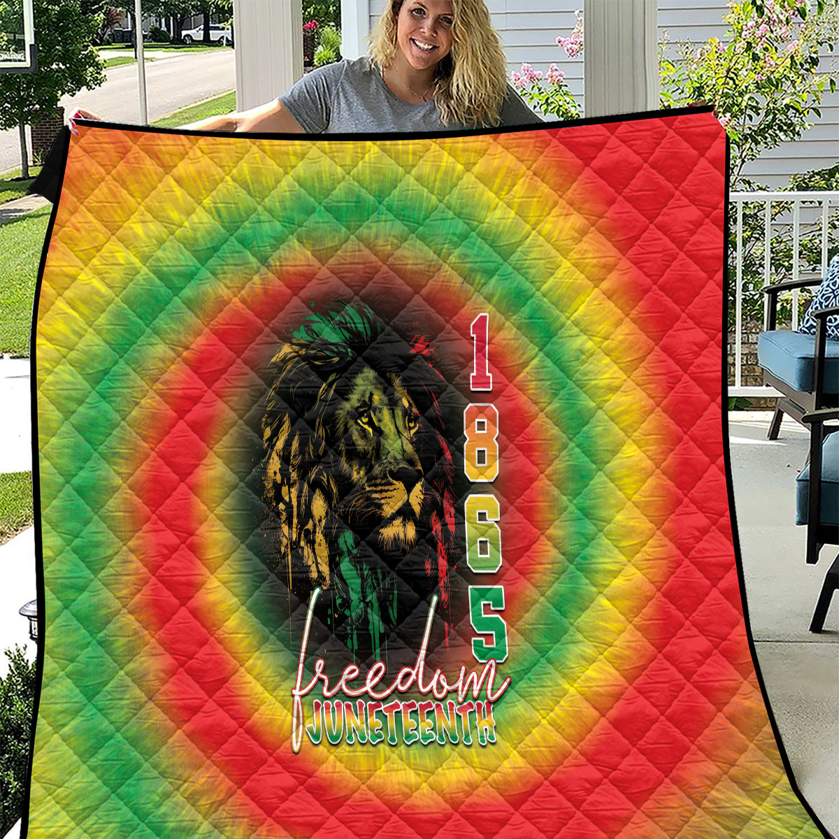 Juneteenth Freedom Day Quilt Reggae Tie Dye Style LT05 - Wonder Print Shop