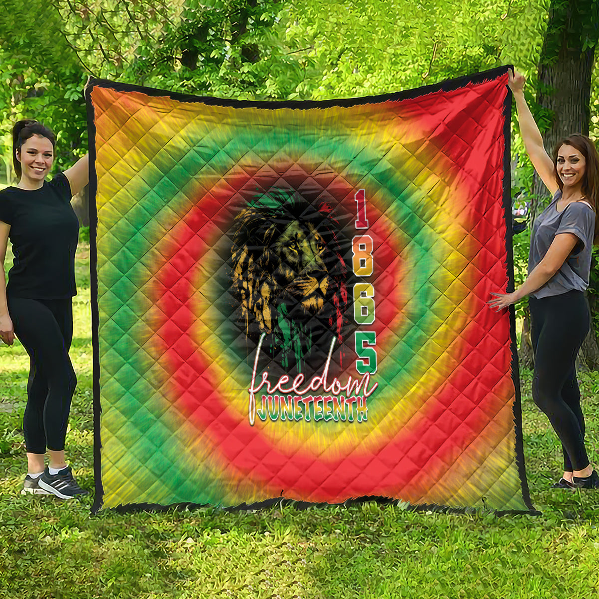 Juneteenth Freedom Day Quilt Reggae Tie Dye Style LT05 - Wonder Print Shop