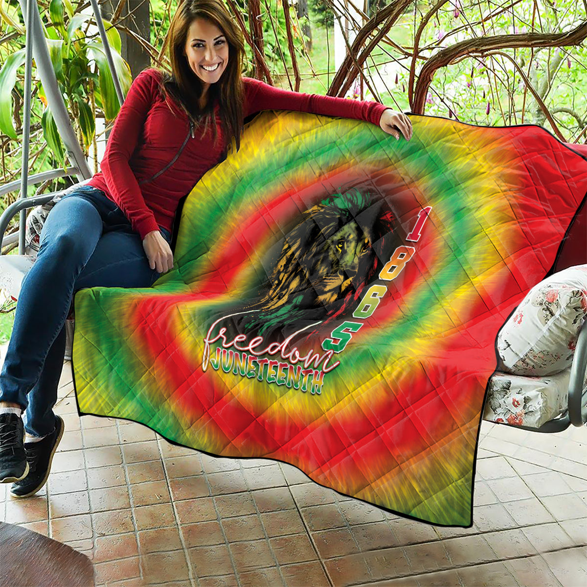 Juneteenth Freedom Day Quilt Reggae Tie Dye Style LT05 - Wonder Print Shop