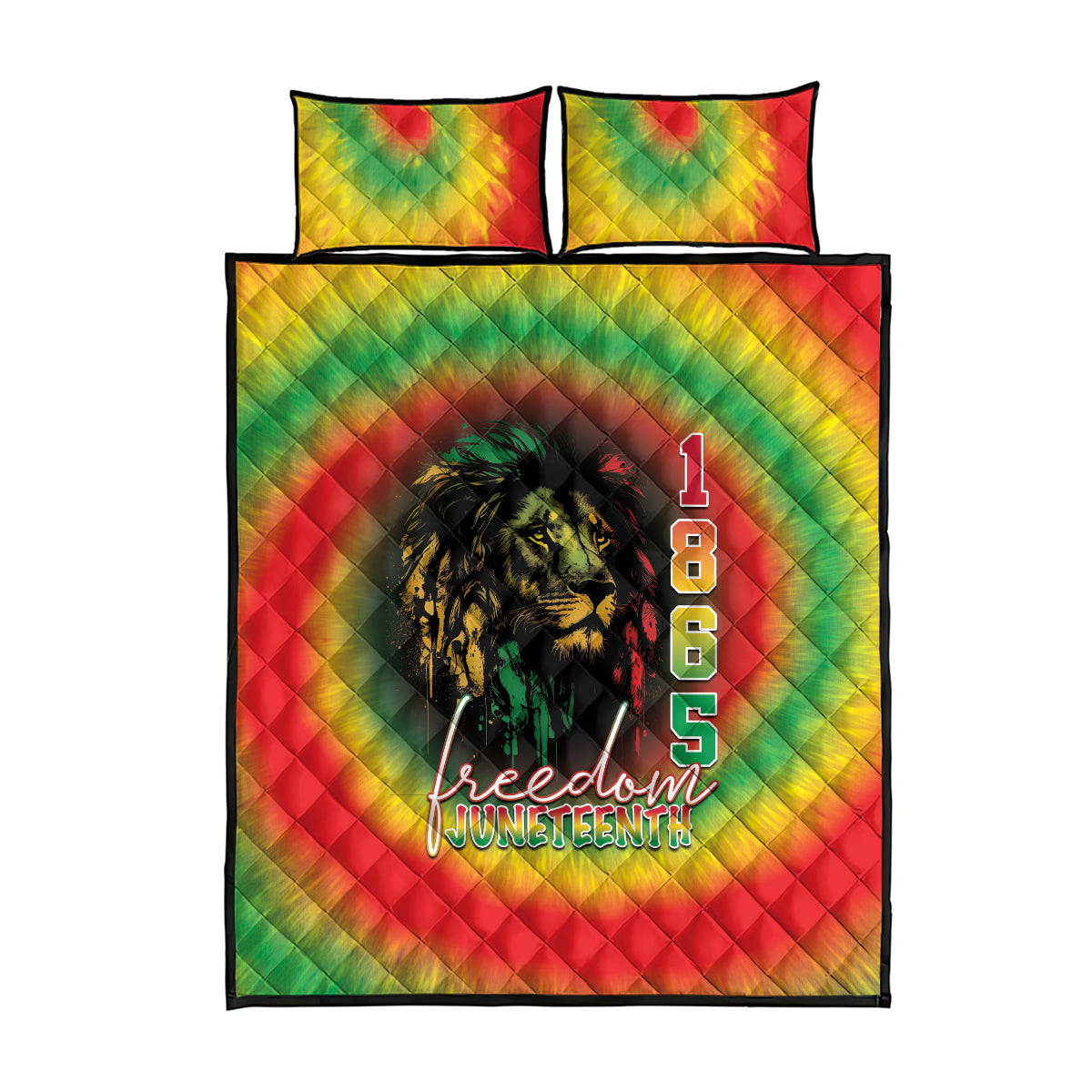 Juneteenth Freedom Day Quilt Bed Set Reggae Tie Dye Style LT05 - Wonder Print Shop