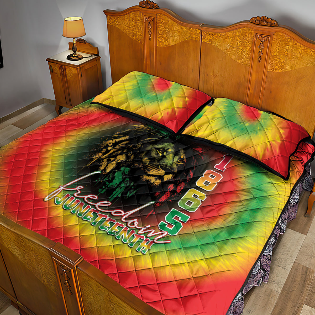 Juneteenth Freedom Day Quilt Bed Set Reggae Tie Dye Style LT05 - Wonder Print Shop