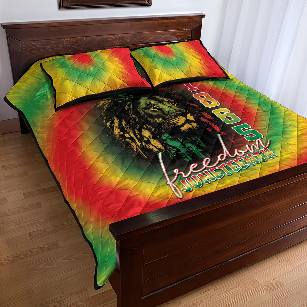 Juneteenth Freedom Day Quilt Bed Set Reggae Tie Dye Style LT05 - Wonder Print Shop