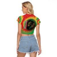 Juneteenth Freedom Day Raglan Cropped T Shirt Reggae Tie Dye Style LT05 - Wonder Print Shop