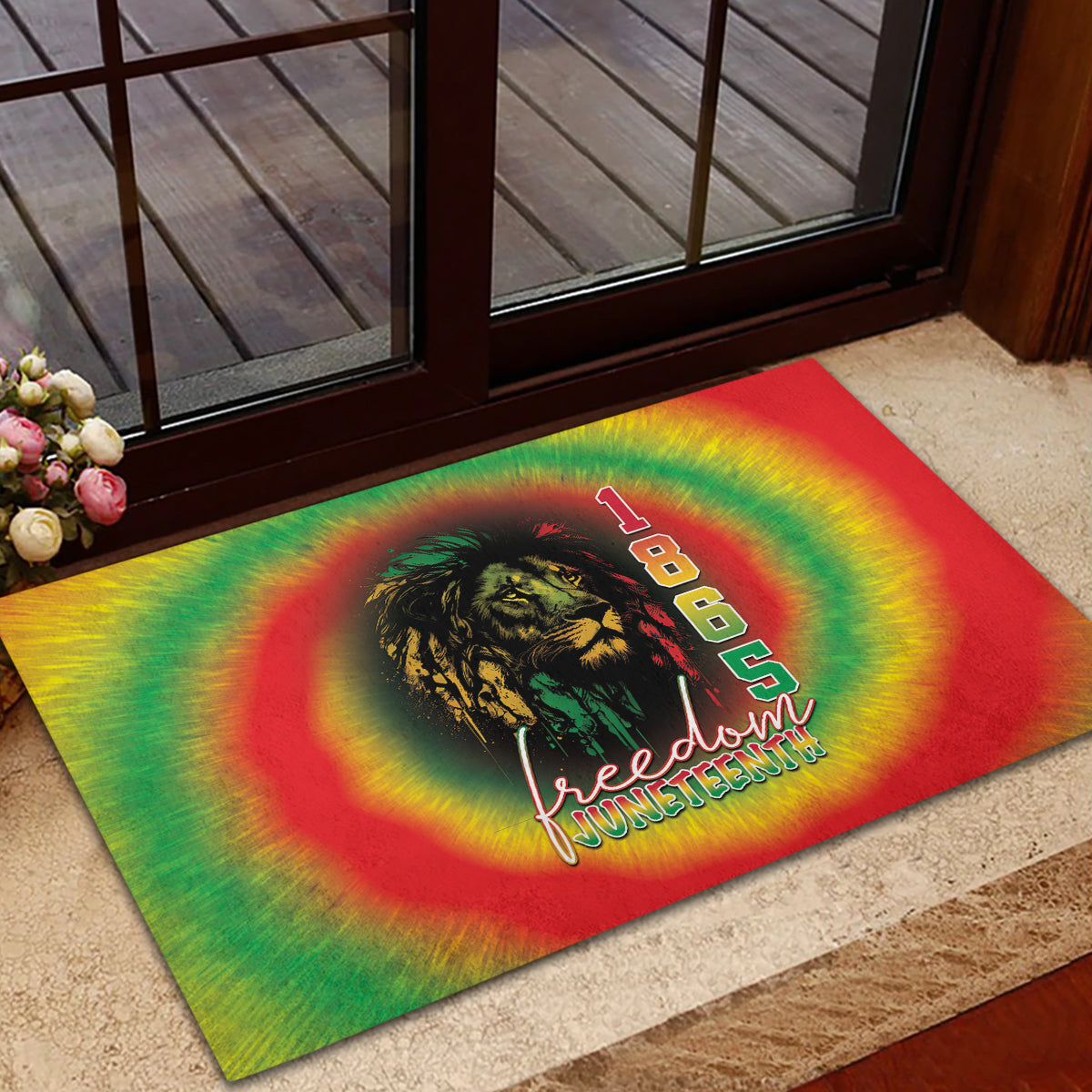Juneteenth Freedom Day Rubber Doormat Reggae Tie Dye Style LT05 - Wonder Print Shop