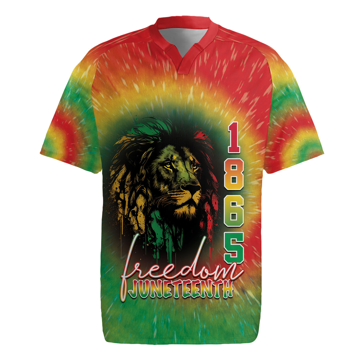 Juneteenth Freedom Day Rugby Jersey Reggae Tie Dye Style LT05 - Wonder Print Shop