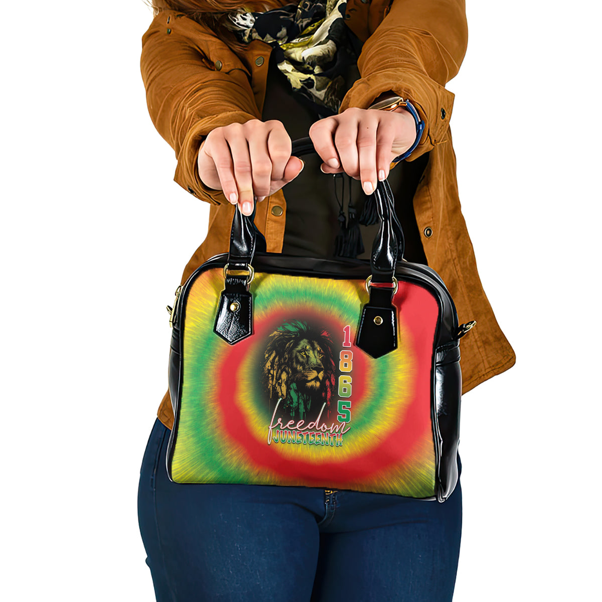 Juneteenth Freedom Day Shoulder Handbag Reggae Tie Dye Style